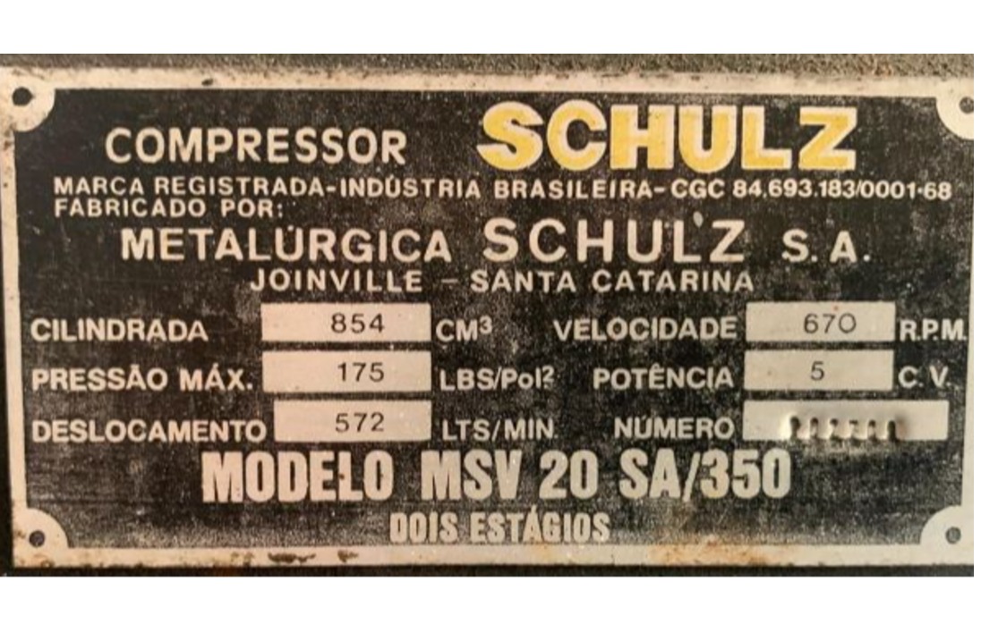 COMPRESSOR DE AR DE PISTÃO SCHULZ MSV 20 SA/350 