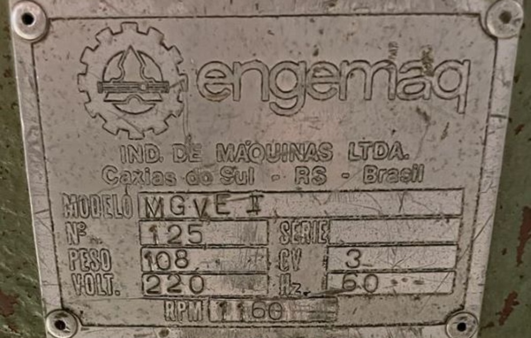 PERIFERICOS DE INJEÇAO MOINHO GRANULADOR ENGEMAQ MG VE II 125 DE PLASTICO 