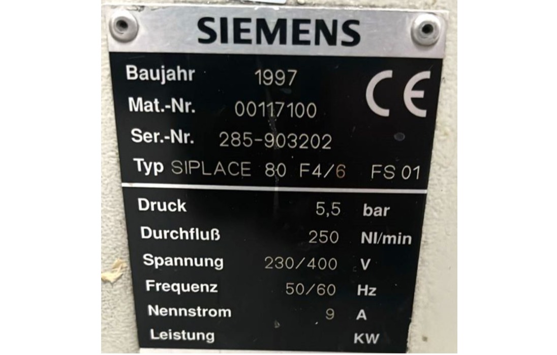 PICK AND PLACE CHIPSHOOTER SIEMENS SIPLACE F4/6 HM 1997 230/400V 50/60HZ ACOMPANHA 10 FEEDERS 