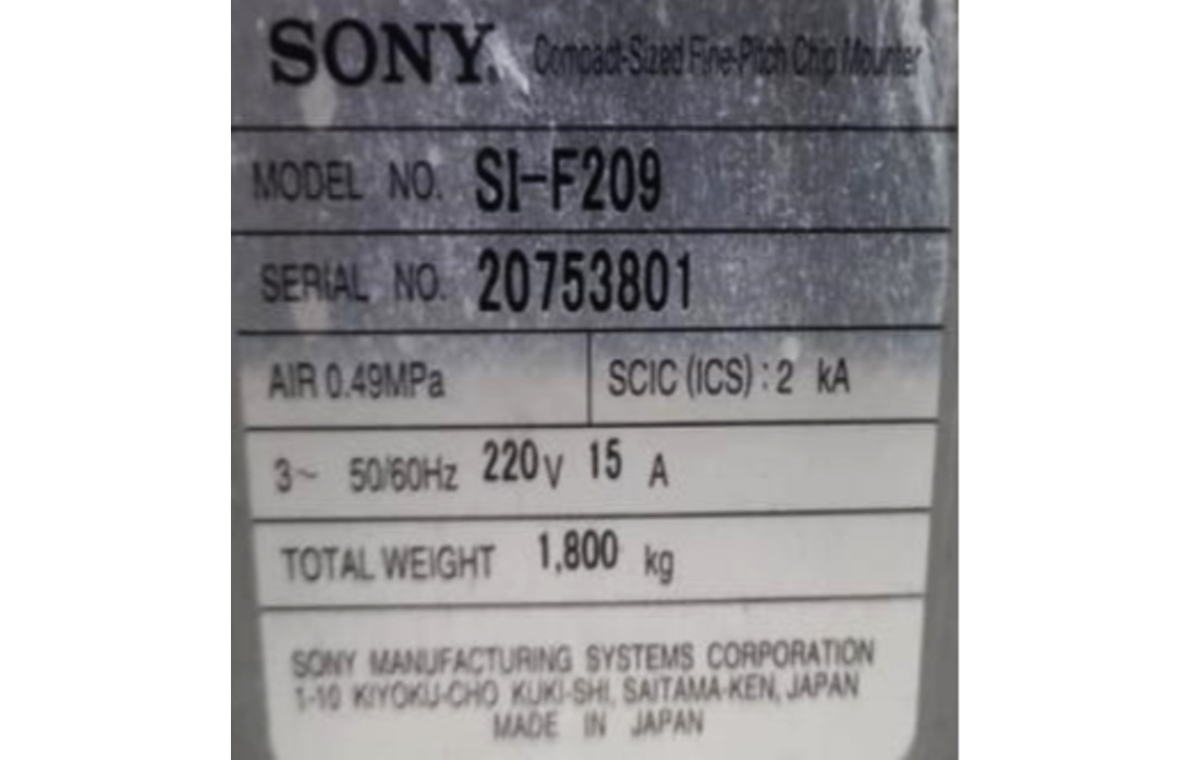 PICK AND PLACE CHIPSHOOTER SONY SI-F209 20753801 220V 50/60HZ - ACOMPANHA FEEDERS 