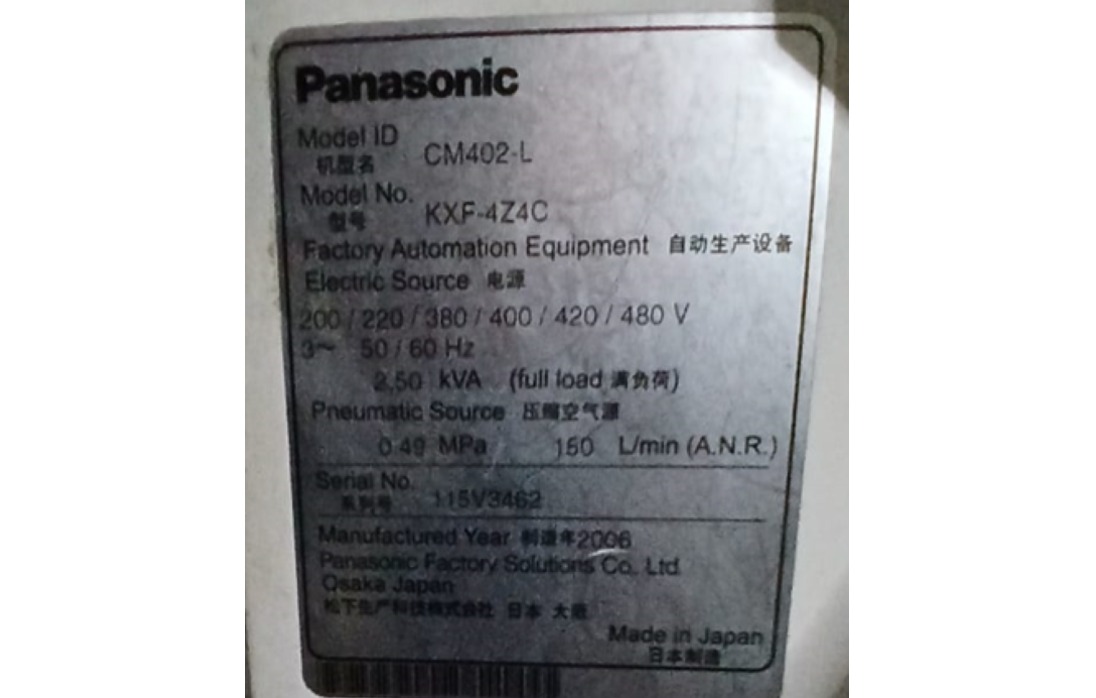 PICK AND PLACE FLEXIVEL PANASONIC CM402-L 2006 115V3462 200~480V 50/60HZ 8 HEAD 8X8 C/ 5 CARRINHOS 