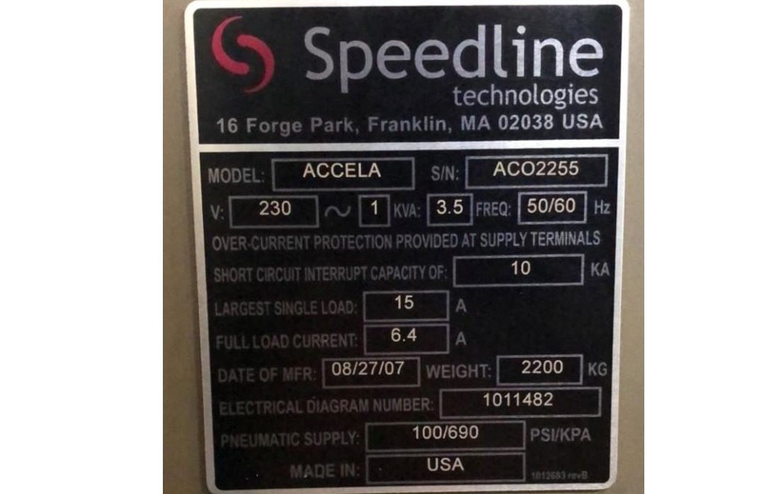 PRINTER AUTOMATICA SPEEDLINE ACCELLA 2006 ACO2255 220V 1F ESTENCIL 29 POLEGADAS 