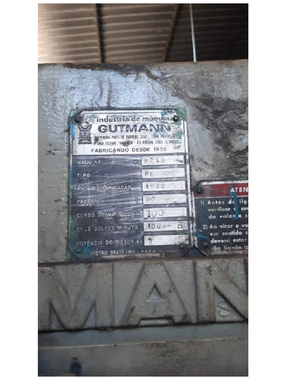 PRENSA EXCENTRICA GUTMANN 60T MOTOR 5CV 