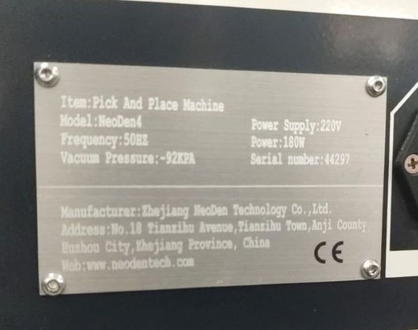 PICK AND PLACE BAIXA PRODUÇÃO NEODEN NEODEN 4 2022 220V 60HZ - 2500CPH - ACOMPANHA FEEDERS E NOZZLES 