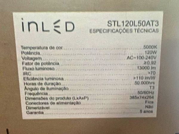 LUMINARIA LED INLED STL120L50AT3 AC 100/240V 50/60HZ 