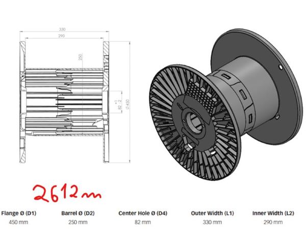 BOBINA PARA ENROLAR CABOS ELETRICOS 