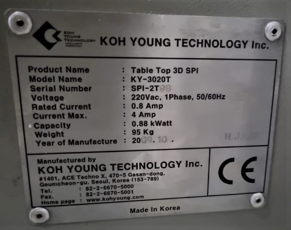 SPI DE BANCADA KOH YOUNG KY-3020T 2009 SPI-2T99 220VAC 3D 