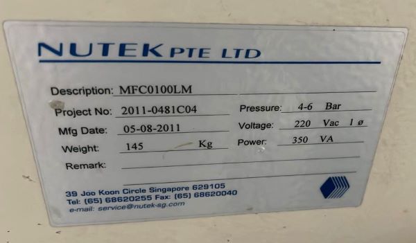 TRANSPORTADOR LOADER NUTEK MFC0100LM 2011 2011-0481C04 220VAC 