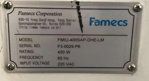 TRANSPORTADOR BUFFER FAMECS FMIU-400SAP-DHE-LM 2014 F3-0029-P6 220VAC - SELECT DUAL LINE 