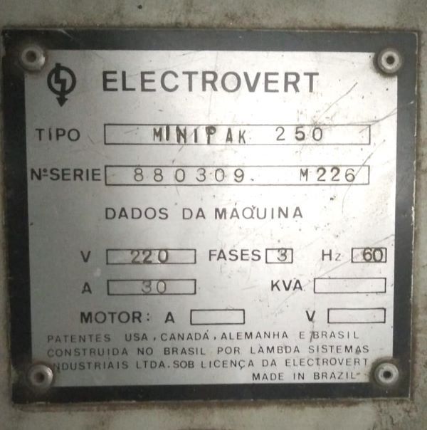 MÁQUINA DE SOLDA ONDA SIMPLES ELECTROVERT MINIPAK 250 CHUMBO 880309 M226 220V 60HZ - ACOMPANHA ARMARIO PORTA STENCIL 