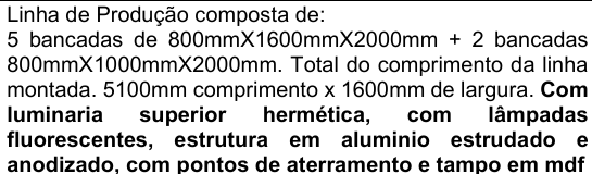 LINHA DE MONTAGEM PTH MANUAL 5 BANCADAS DE 800X1600X2000 + 2 BANCADAS 800X1000X2000 (MM) 