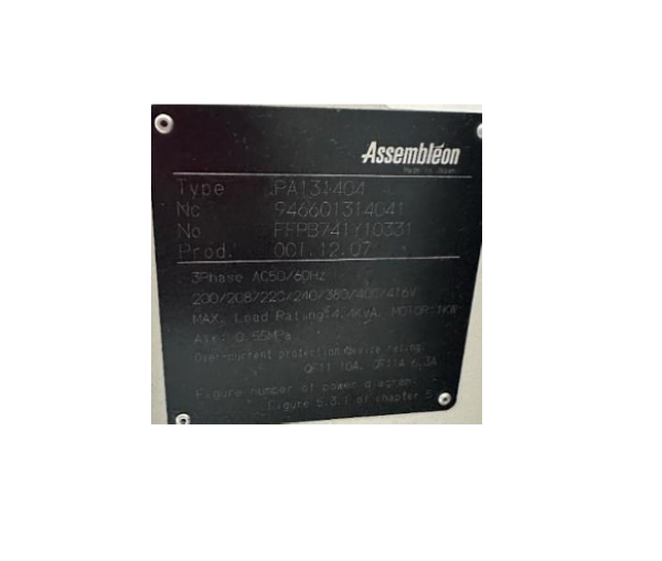 PICK AND PLACE FLEXIVEL ASSEMBLEON OPAL-X II PA131404 2007 FFPB741Y10331 220/380V TRIFASICO AC50/60HZ 