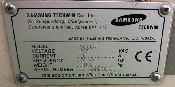 PICK AND PLACE FLEXIVEL SAMSUNG TECHWIN CP40CV CC-0543-F8 220V 