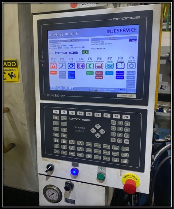 INJETORA HORIZONTAL HIDRÁULICA 600T ROMI PRIMAX 600R 2005 440V COMANDO BRANQS - COM NR-12 