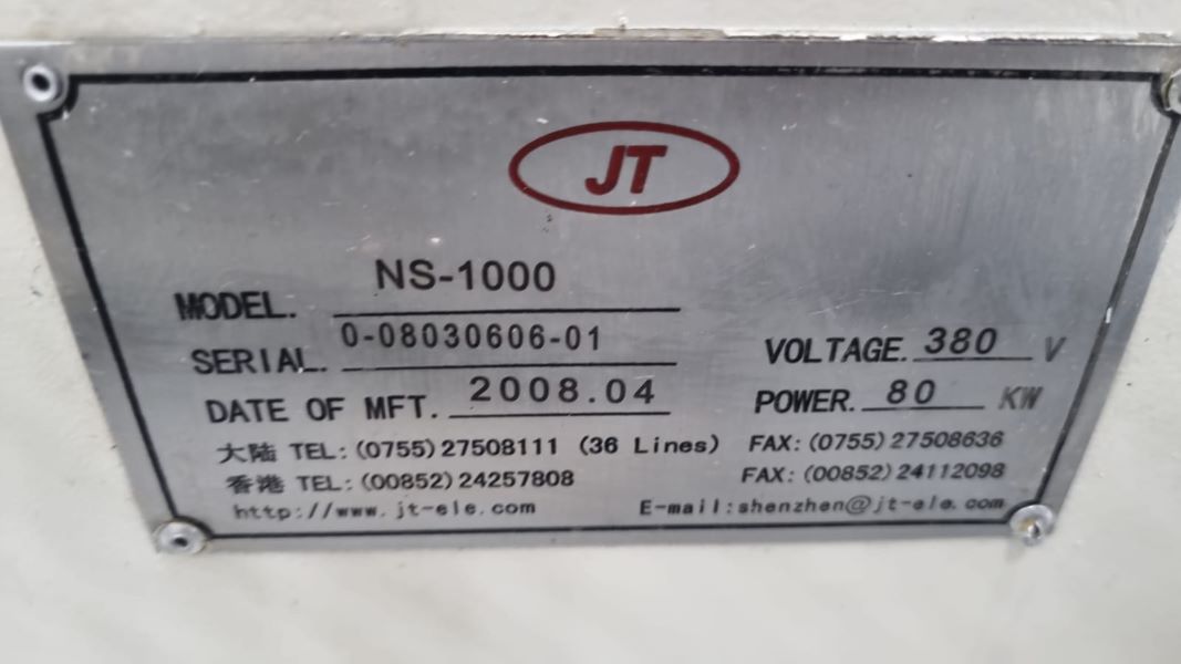 FORNO 10 ZONAS JT NS-1000 2008 0-08030606-01 380V 