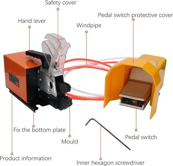 MAQUINA PRENSA DE TERMINAIS IMPORTADA EIBC-AM10 NOVA ALICATE PNEUMÁTICO - COM PEDAL INCLUSO 