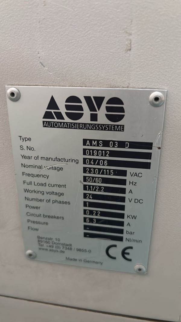 TRANSPORTADOR UNLOADER ASYS AES 03D 286 230V 